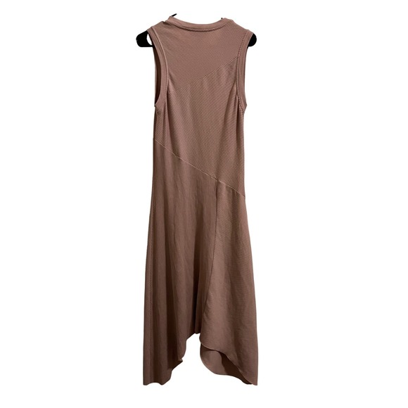 AllSaints Mauve Ribbed Asymmetrical Hem Midi Dress Size 10 - Picture 9 of 12